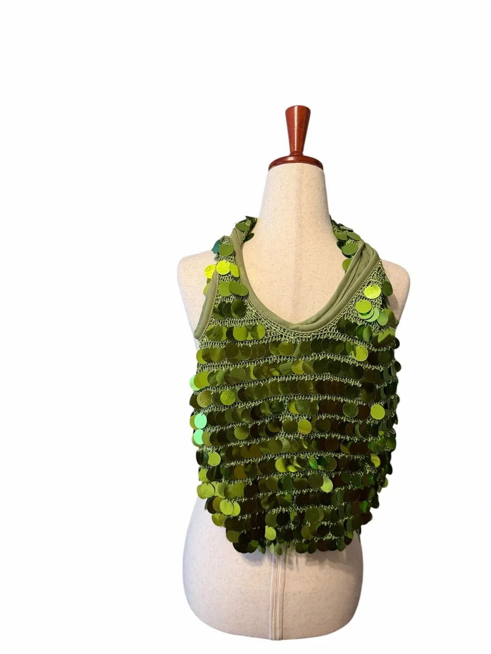 Brand new Y2K 200s Green Sequin Disc Shoulder Bag